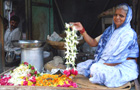 Flower vendor in India